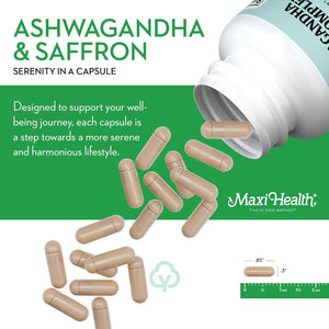 Ashwagandha Saffron Complex 60 Capsules Calm and Mood Support