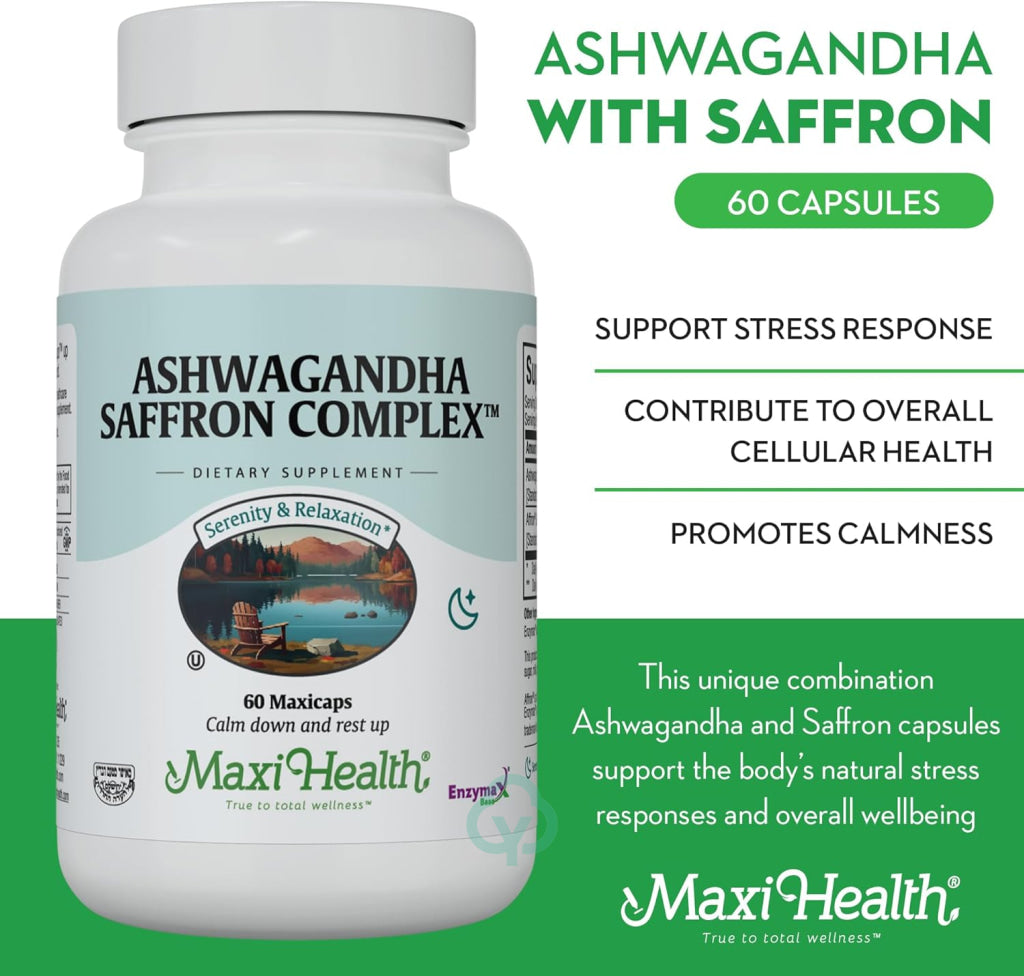 Ashwagandha Saffron Complex 60 Capsules Calm and Mood Support