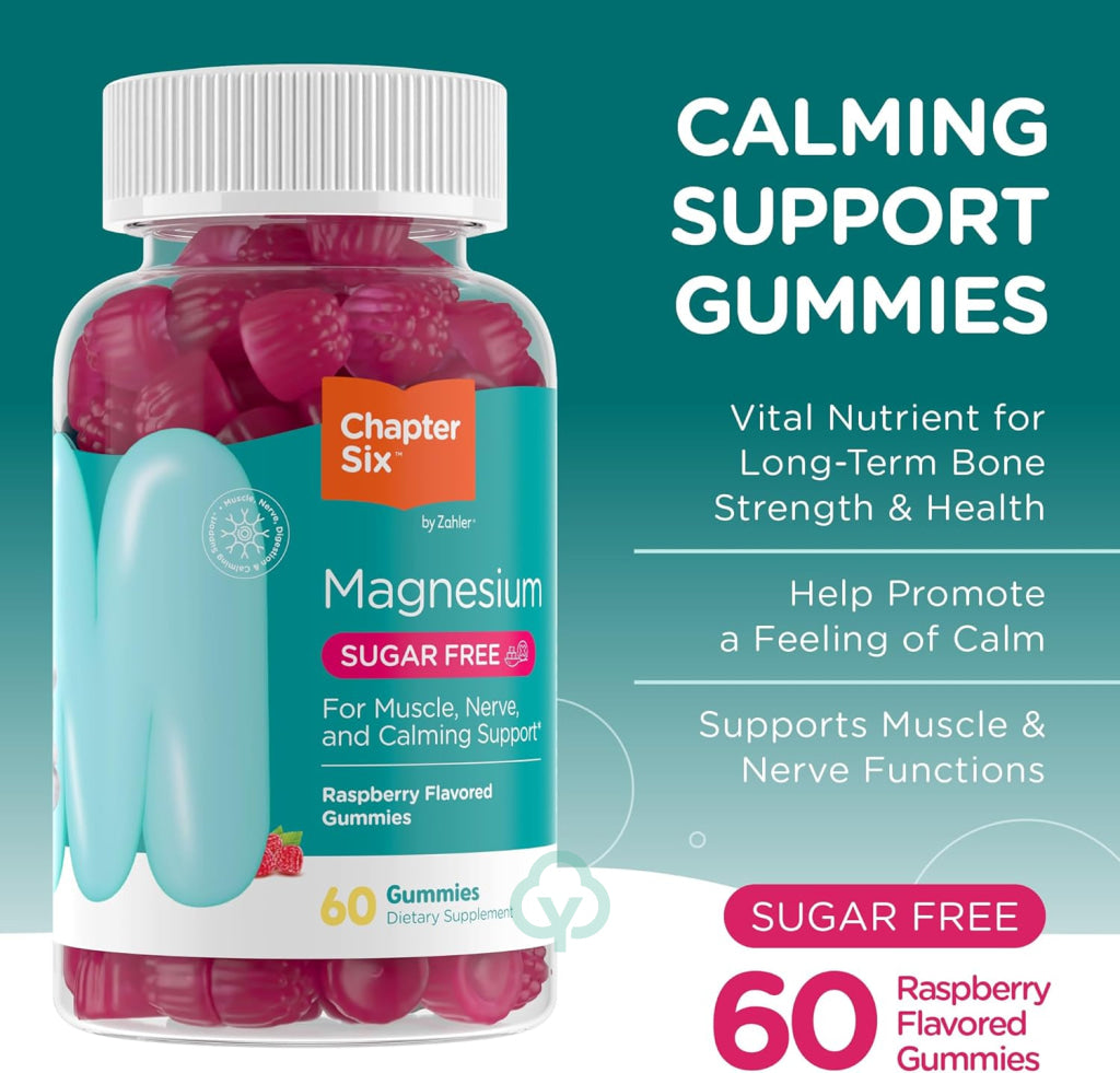 Magnesium Gummies Raspberry Flavor Sugar Free 60 Count