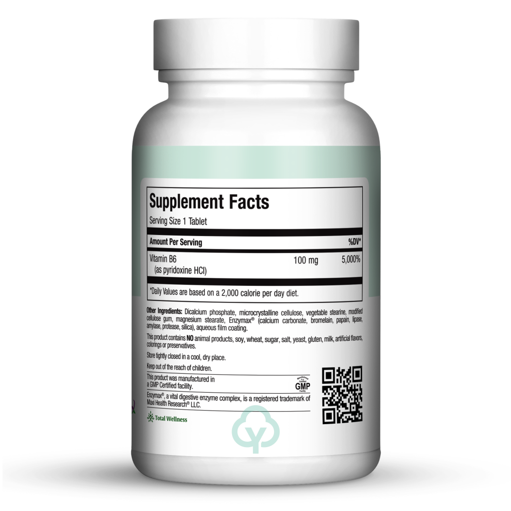 Maxi Health B6 100 Tabs Total Wellness