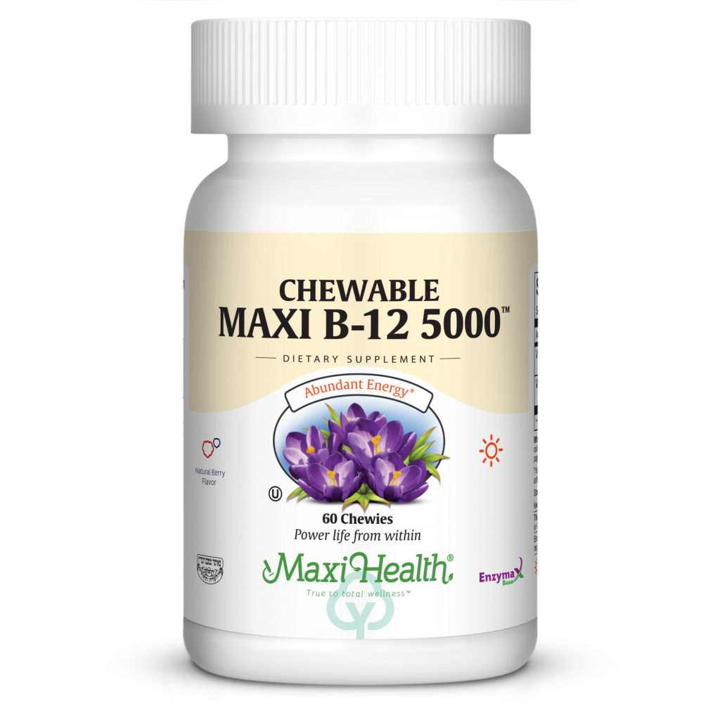 Maxi Health Chewable B12 5000 60 Chews Abundant Energy