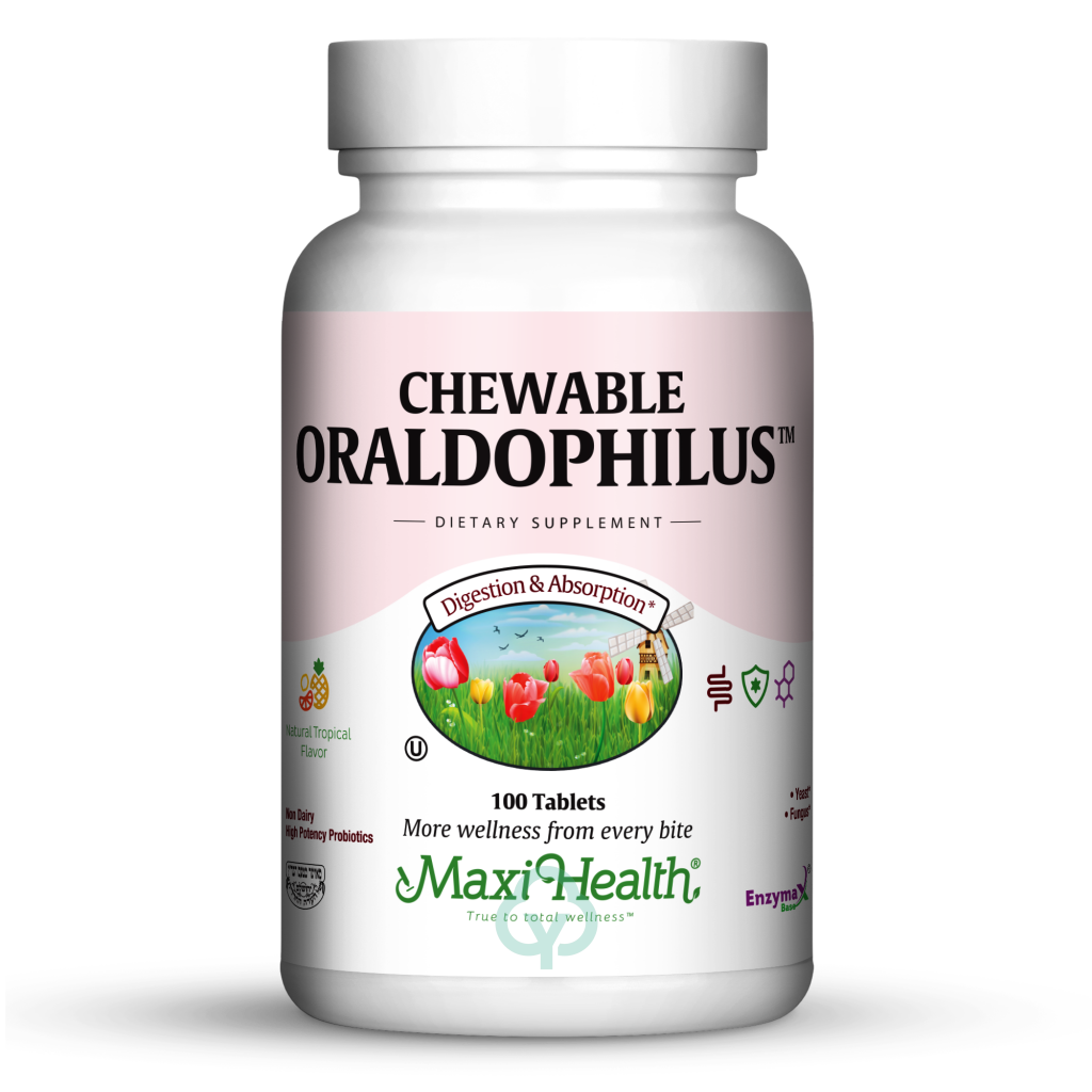 Maxi Health Chewable Oraldophilus 100 Chews Digestion & Absorption