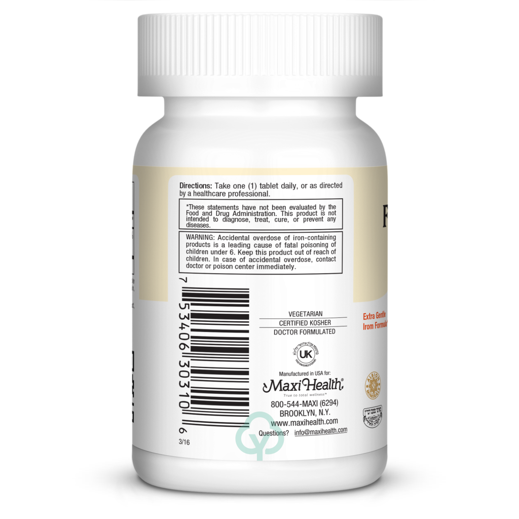 Maxi Health Ferrochel 25 Mg 100 Tabs Abundant Energy