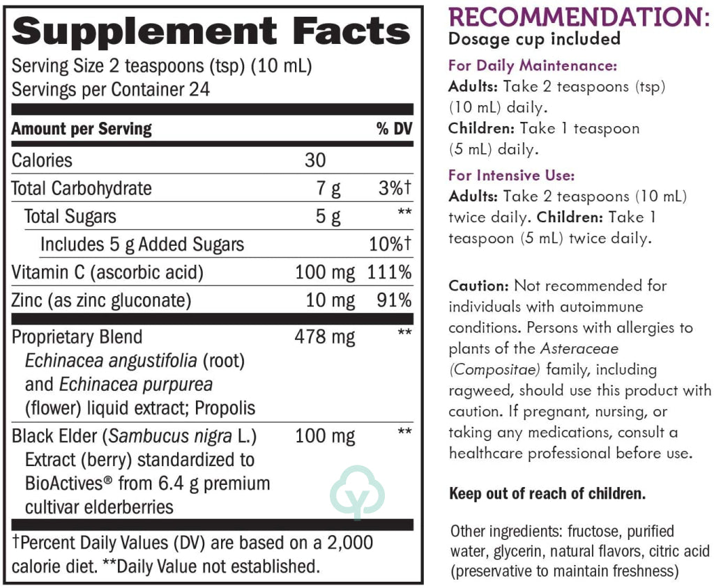 Natures Way Sambucus Immune Elderberry Syrup 8Oz Elderbery