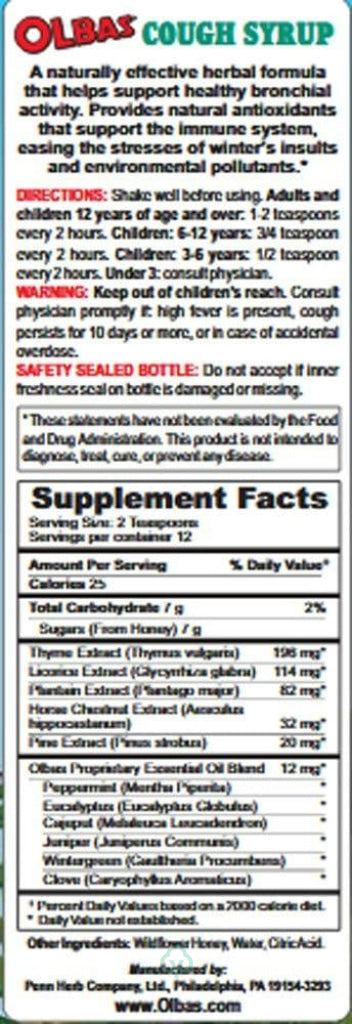 Olbas Natural Cough Syrup/suppressant 4 Fl Oz (118 Ml)