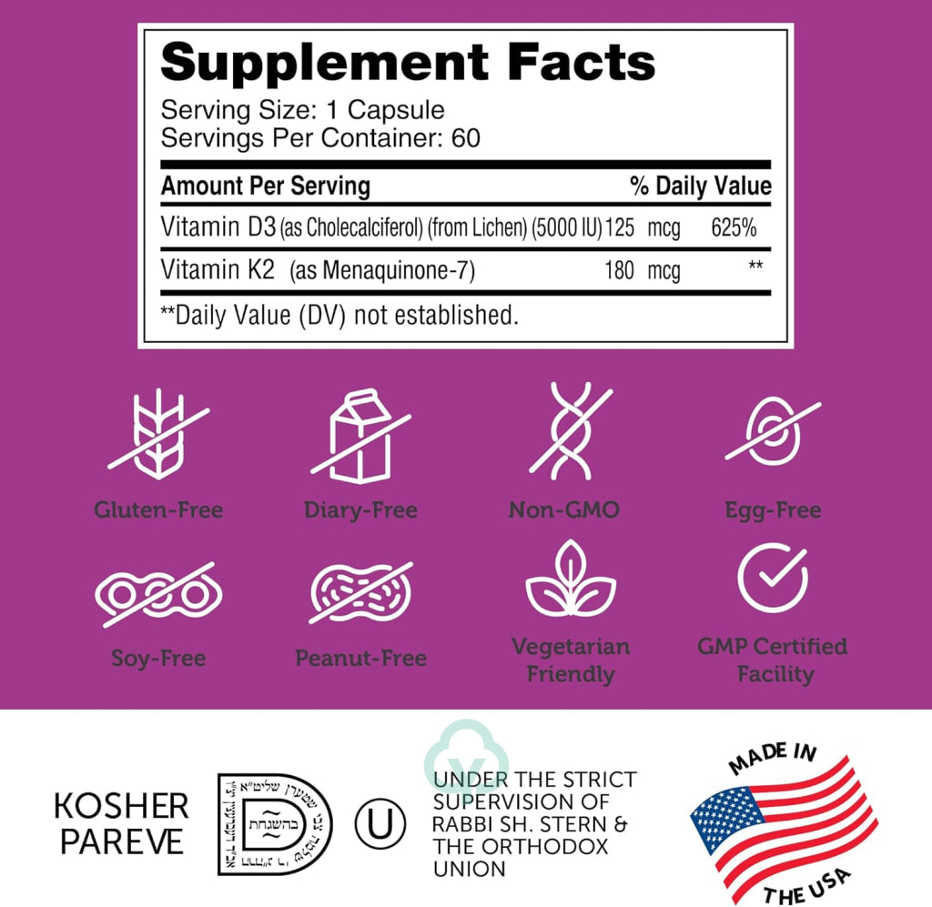 Vitamin D3 & K2 60 Capsules