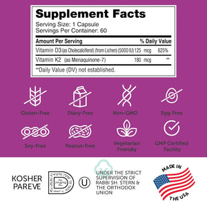 Vitamin D3 & K2 60 Capsules