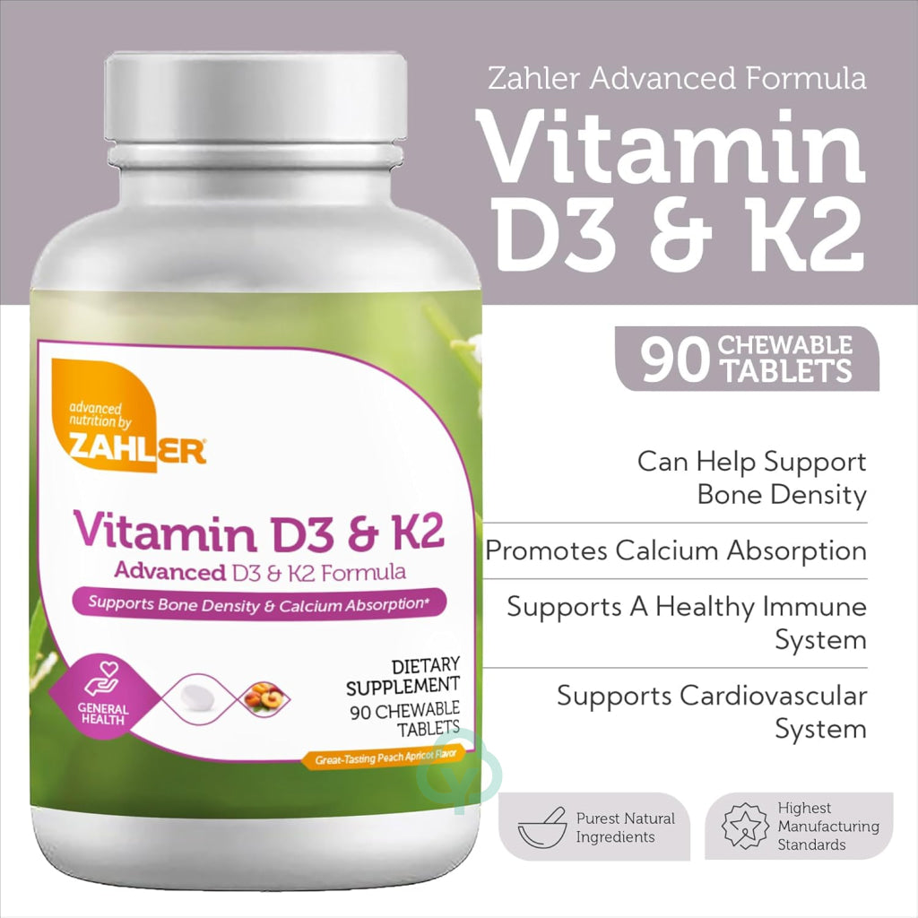 Vitamin D3 & K2 90 Chewable Tablets