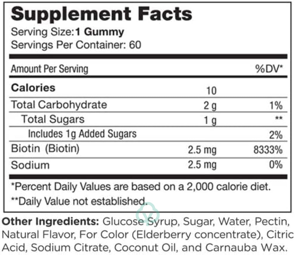 Zahler Chapter One Biotin Gummies 60 Flavored Gummies
