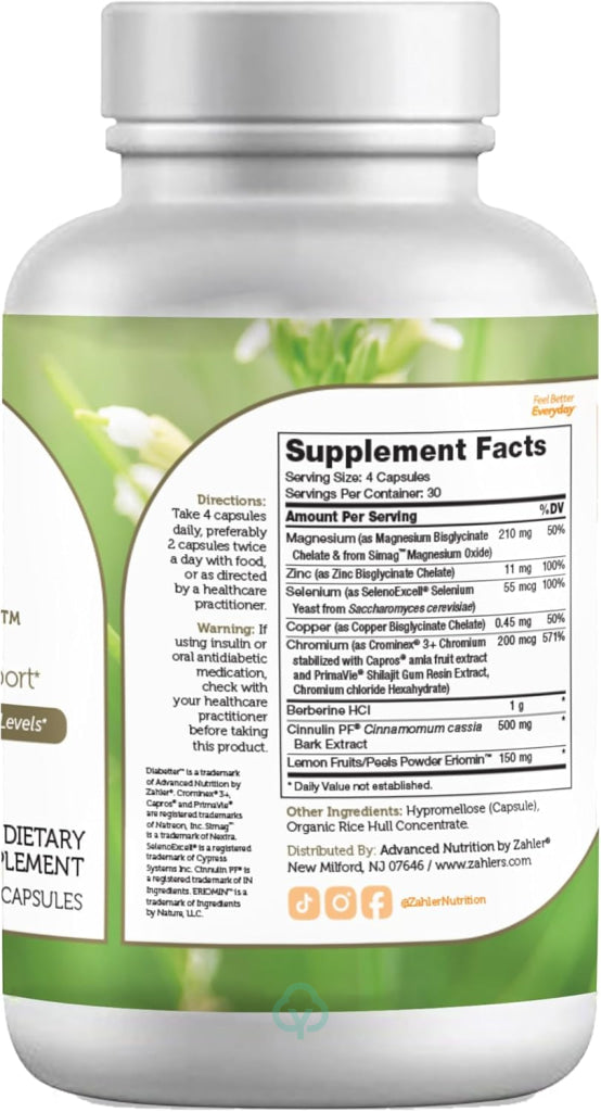Zahler Diabetter 180 Capsules