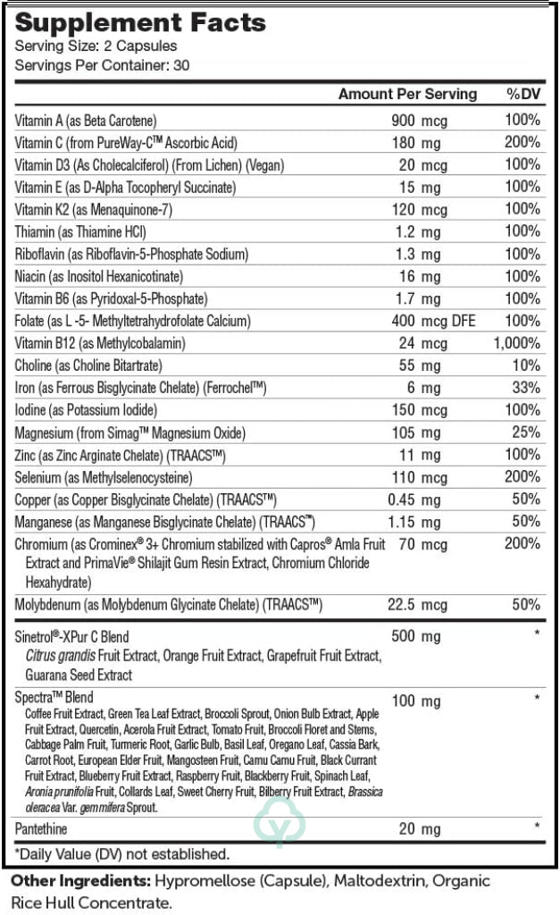 Zahler Multivitamin Metabolism 60 Capsules