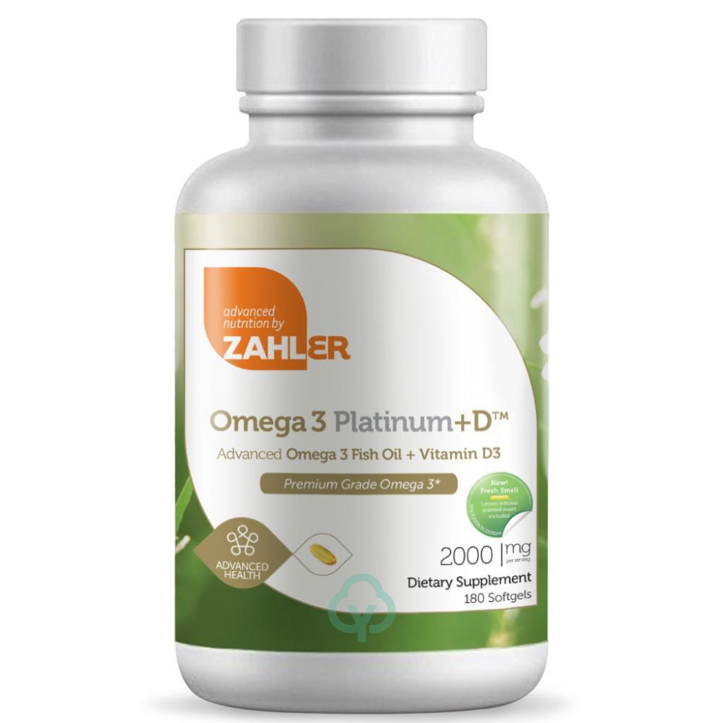 Zahler Omega 3 Platinum+D 180 Softgels Total Wellness