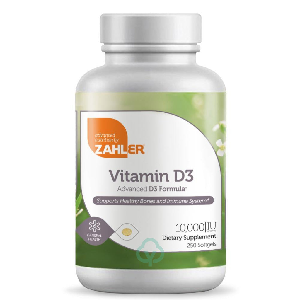 Zahler Vitamin D3 10 000 Iu 250 Softgels General Health