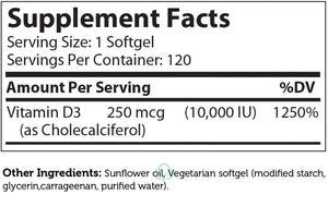 Zahler Vitamin D3 10 000 Iu General Health