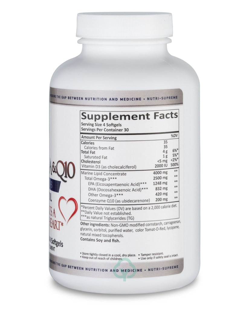 Nutri Supreme Omega-Q10 Plus D3 120 Softgels Heart